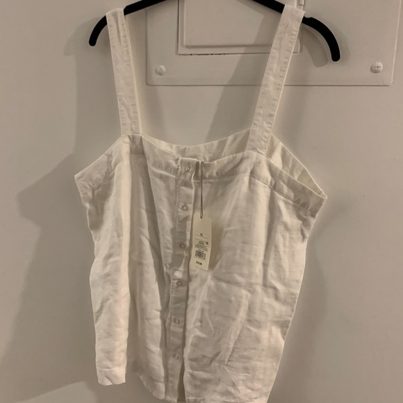 A New Day White Button Front Smock Top NWT, XL - Picture 2 of 5